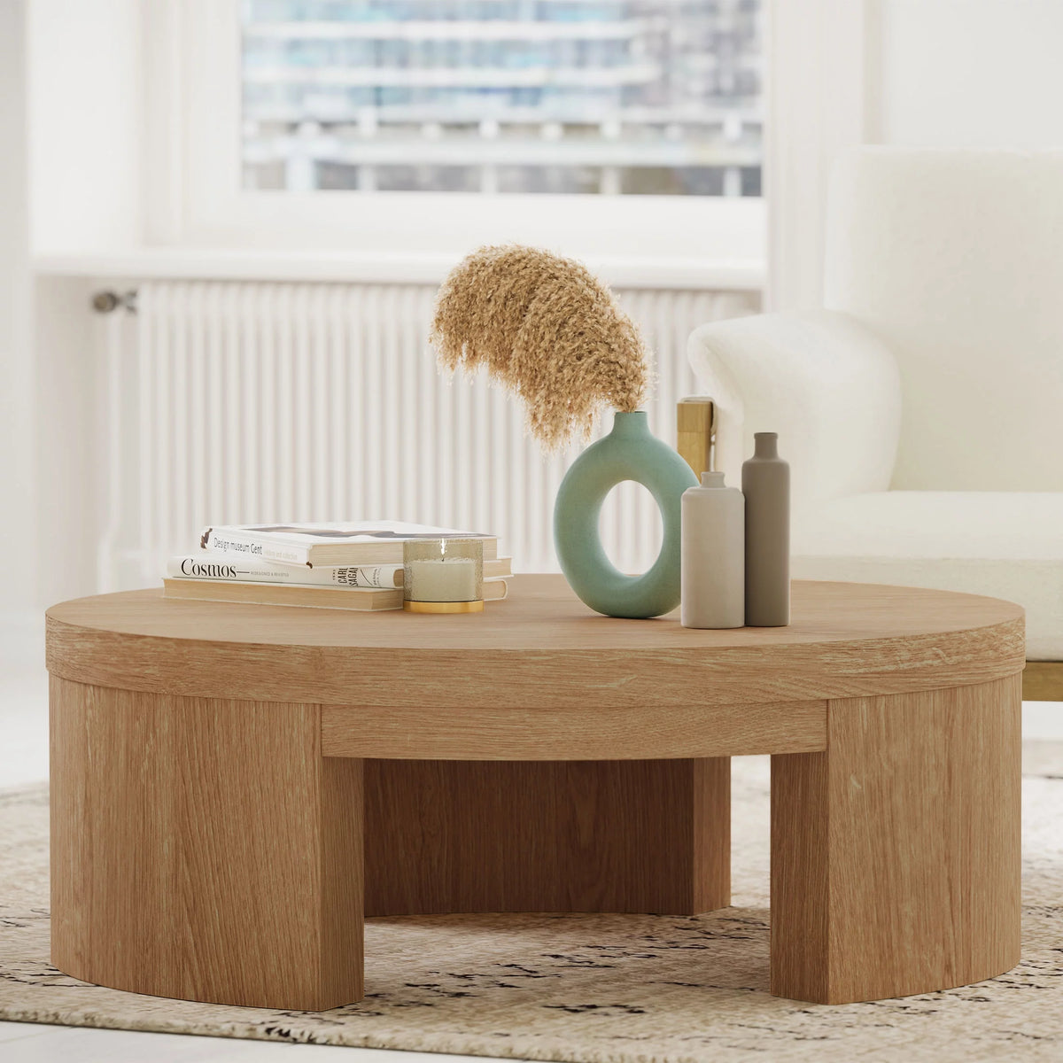 Round Black Coffee Table C409