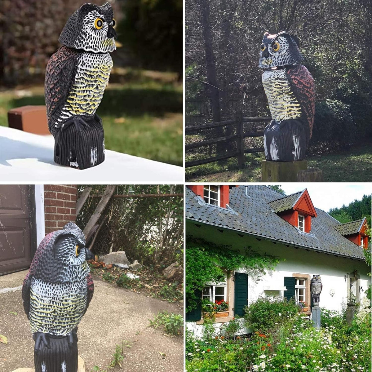 Owl Decoy with Rotating Head M97434