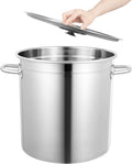 30 Quart 201 Stainless Steel Stockpot with Lid U483477