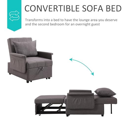 PU Leather Sleeper Chair Bed with Adjustable Backrest L665