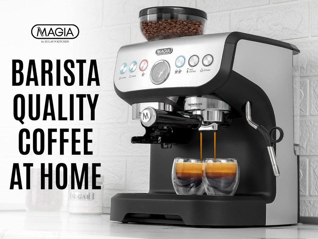 Manual Espresso Machine with Grinder and Milk Frother U574942