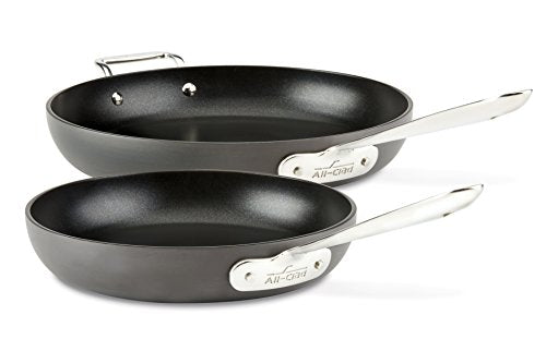 Hard Anodized Nonstick 2 Piece Fry Pan Set 10 12 Inch Cookware Black Q518938