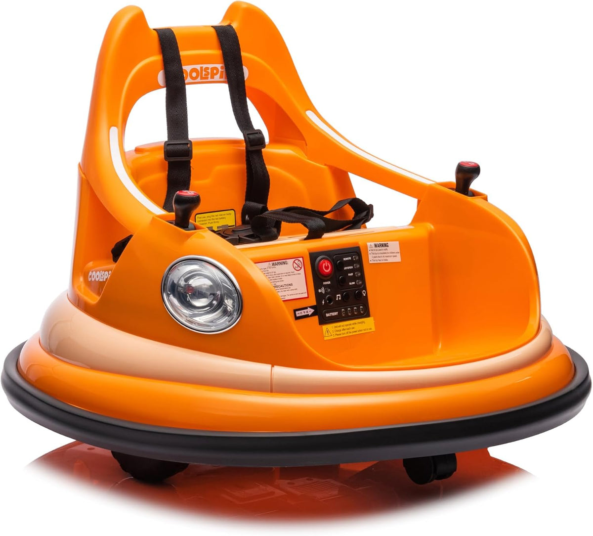 12V Electric Ride-On Bumper Car with Remote Control, Led Lights, 360° Spin, Anti-Collision Padding, Safety Belt Y417617