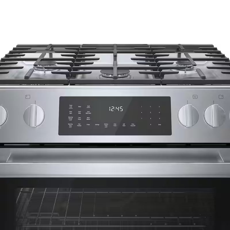 30 in. Slide-In Dual Fuel Range with Gas Stove and Electric Oven in Stainless Steel Q1299