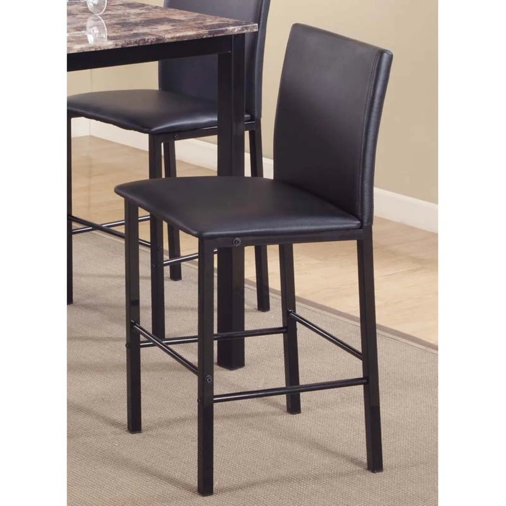 Black Counter Dining Set with Laminated Faux Marble Top F4490