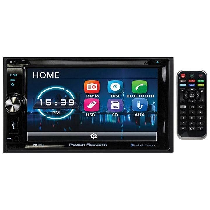 6.2" Double DIN Receiver with Bluetooth & Detachable Faceplate with Padded Carry Case B1312