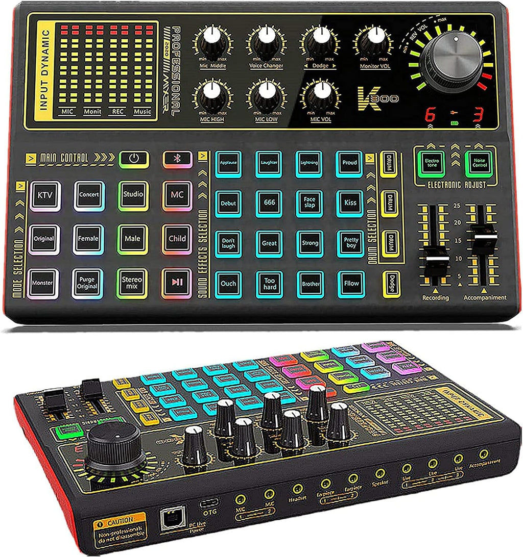 Pack of 2 Audio Interface with Audio Mixer and Live Sound Card D679424