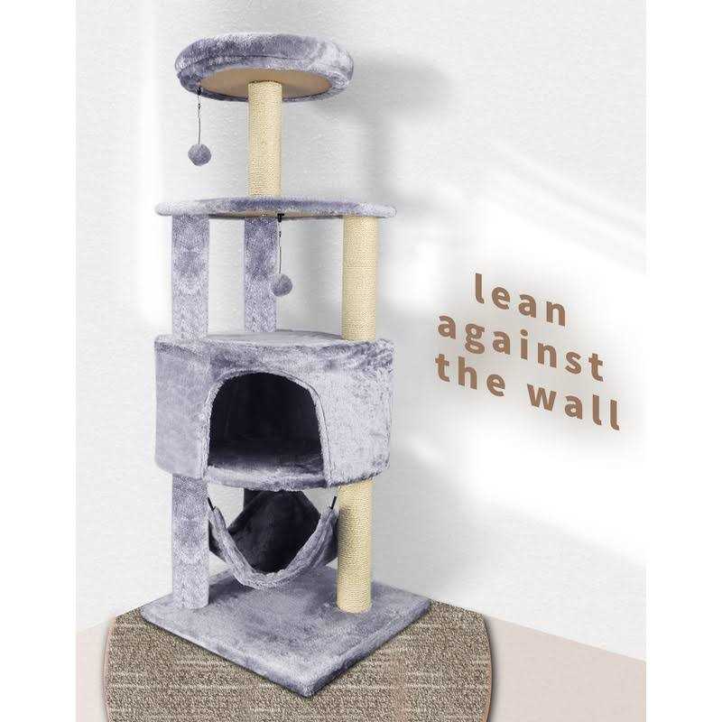 Cat Tree with Scratching Post and Hanging Bed J190198