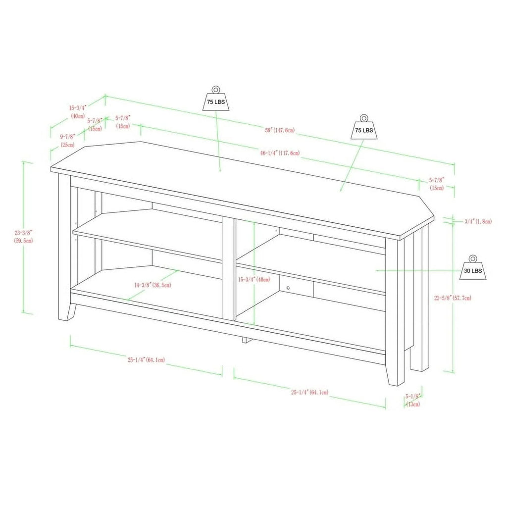 Wood Corner TV Stand S6864