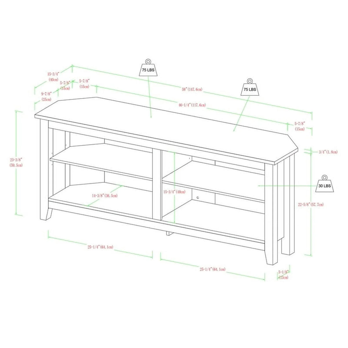Wood Corner TV Stand S6864