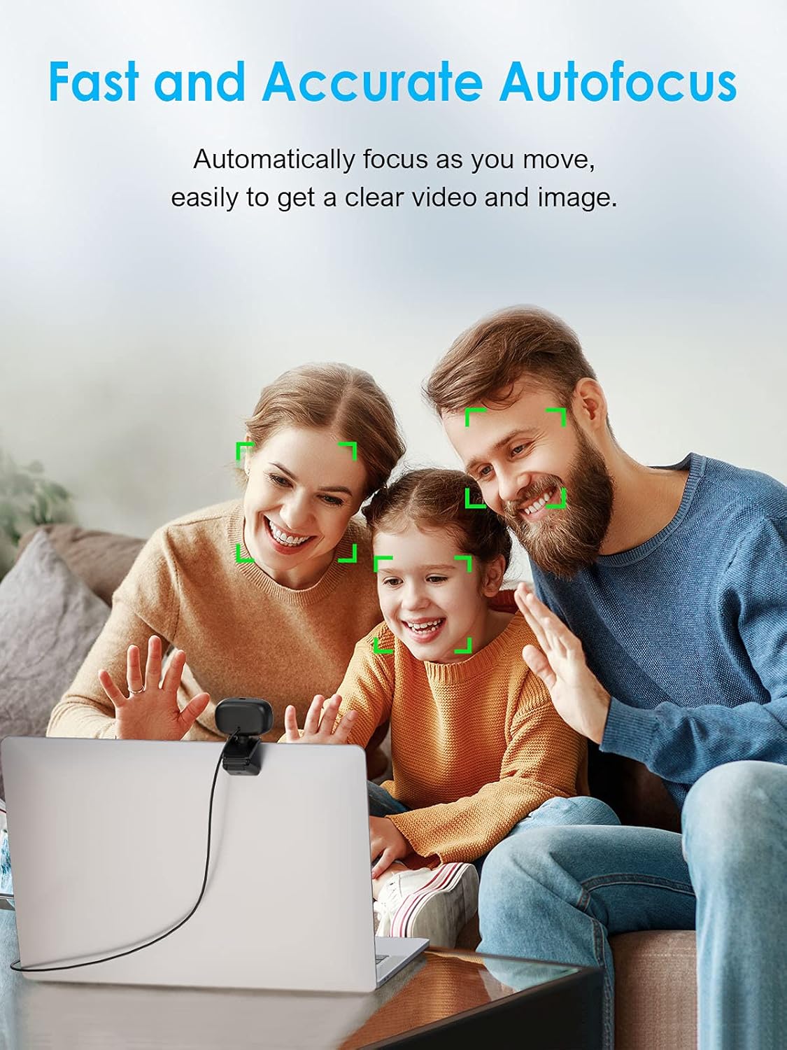 1080P Webcam with Microphone, Autofocus, Privacy Cover, Tripod U83924