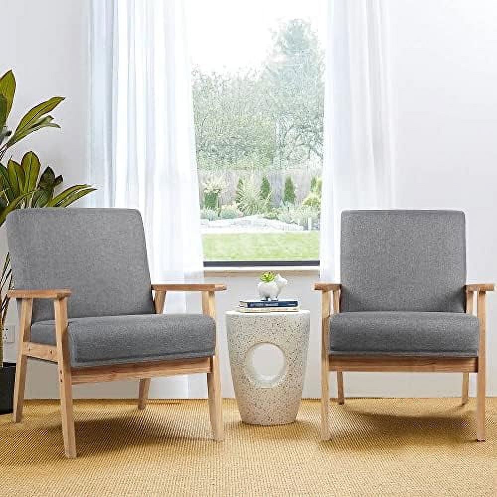 Beige Wooden Accent Chairs Set of 2 K2513