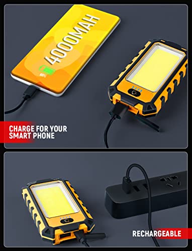 Rechargeable Magnetic LED Work Light 40W 1500Lumens 4 Lighting Modes I132440