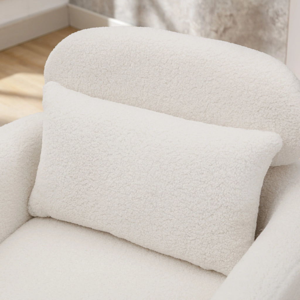 Mid Century Modern Upholstered Accent Chair With Pillow Ivory N67939