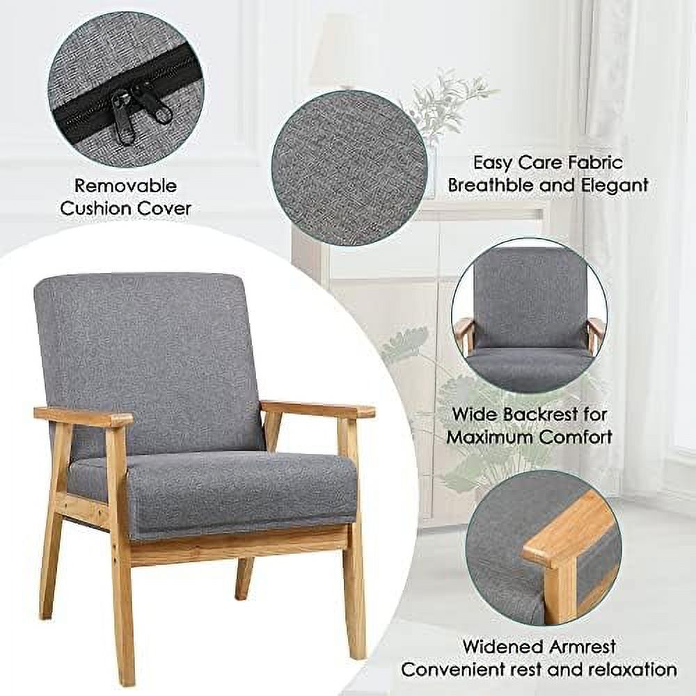 Beige Wooden Accent Chairs Set of 2 K2513