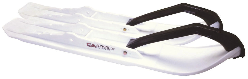 White Snowmobile Skis with Shaper Bars Complete Kit T463