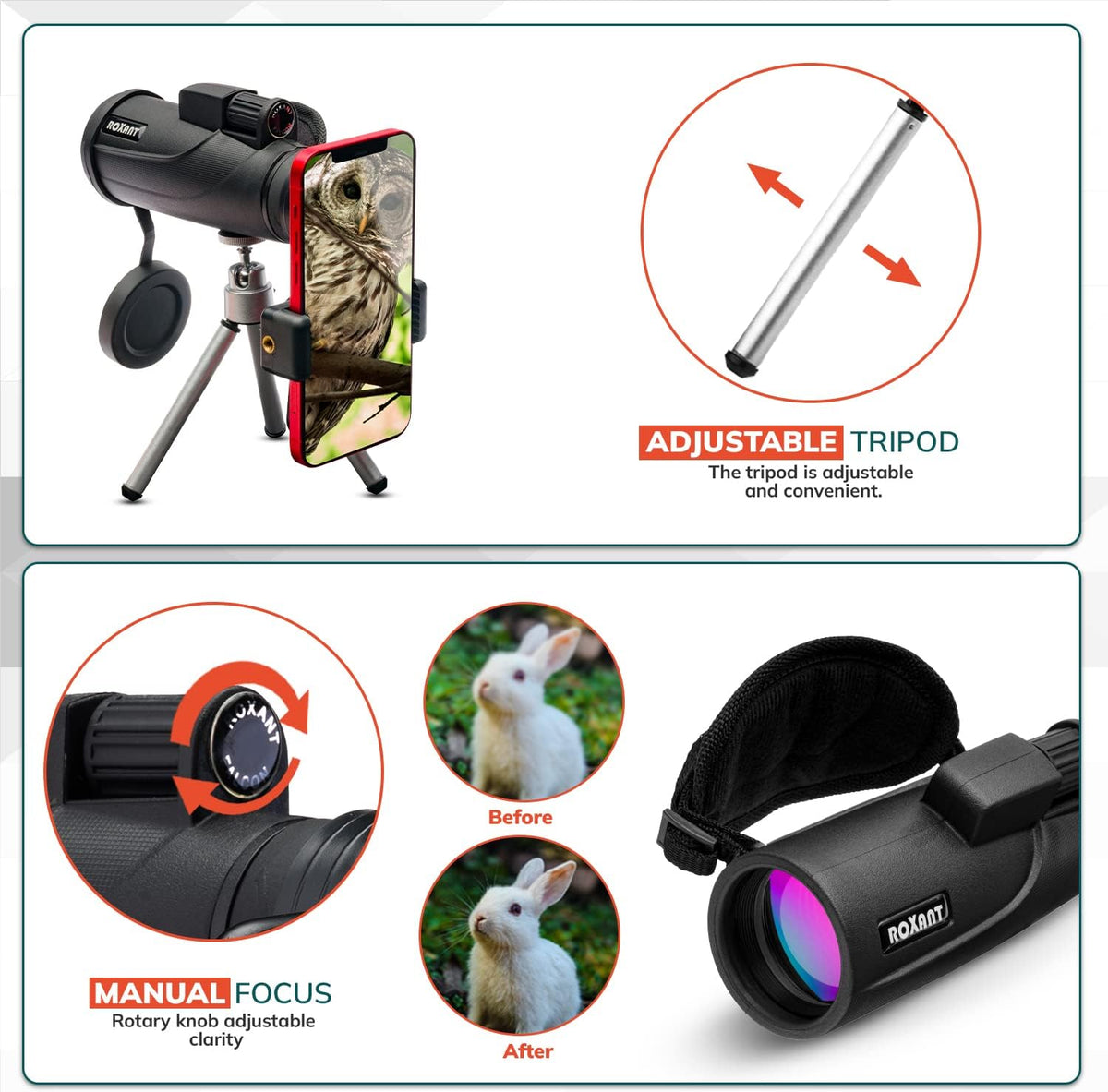 10x42 High Definition Monocular Telescope J4920