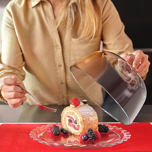 Glass Cake Stand with Dome 10 inch Serving Platter K491884