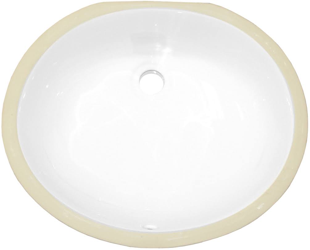White Oval Undermount Sink O198