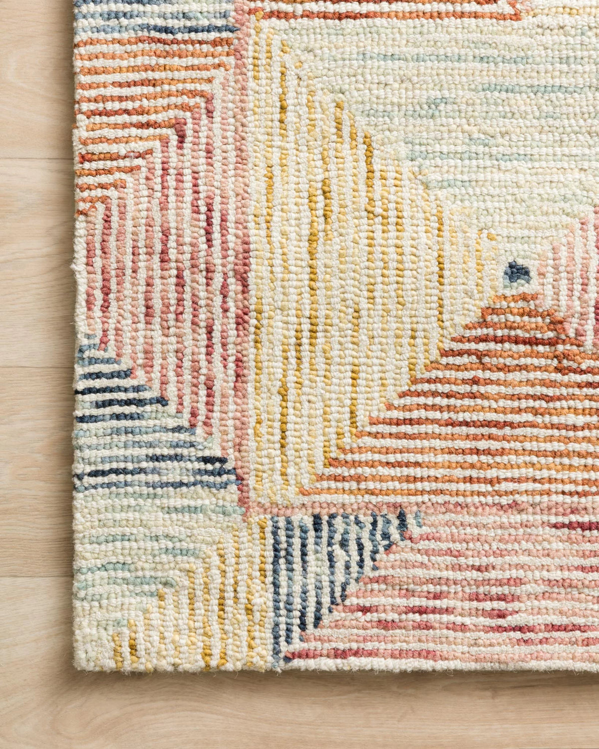 Ivory Multi Geometric Area Rug L71689