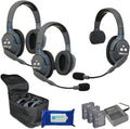 Full Duplex Wireless Headset Communication for 3 Users with Cleaning Wipes Bundle A754