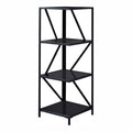 Black 3-Shelf Corner Bookcase T958