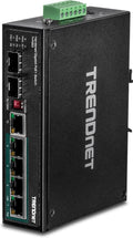 6-Port Hardened Industrial Gigabit PoE+ DIN-Rail Switch W900099