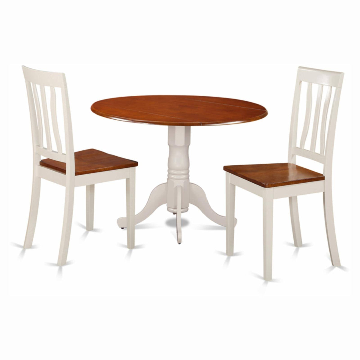 3 Pcs Dining Set with 2 Wood Chairs in Buttermilk P5787