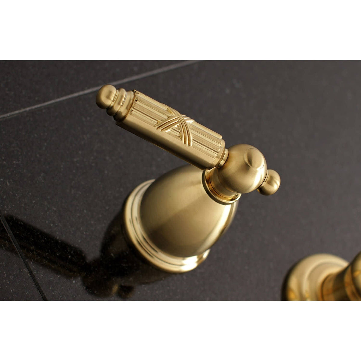 Polished Nickel 8-Inch Center Wall Mount Bathroom Faucet E165008
