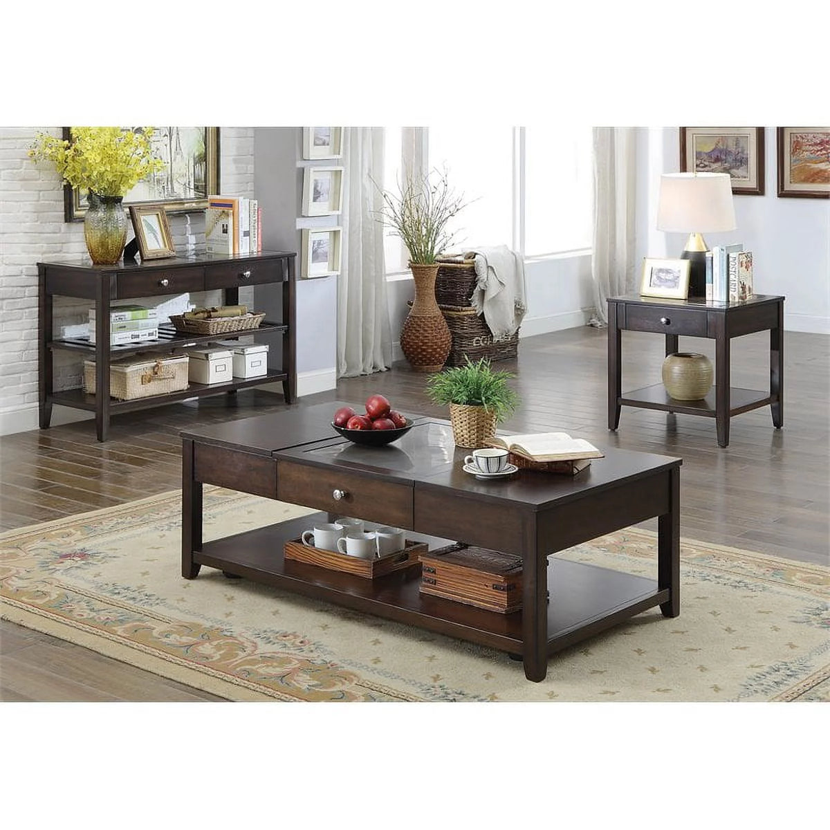 Espresso Lift-top Wood Coffee Table O83706