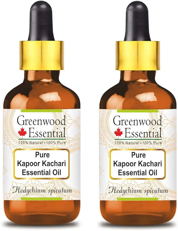 Pure Kapoor Kachari Essential Oil with Glass Dropper Steam Distilled 100ml X 2 P18978