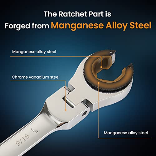 12PCS Metric Combination Ratcheting Wrench Set with 72 Teeth C455071
