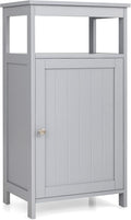 White Single Door Adjustable Shelf Floor Storage Cabinet R1166