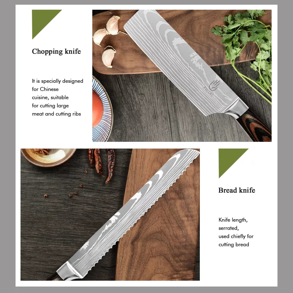 14 Pc German Stainless Steel Kitchen Knife Set S993042