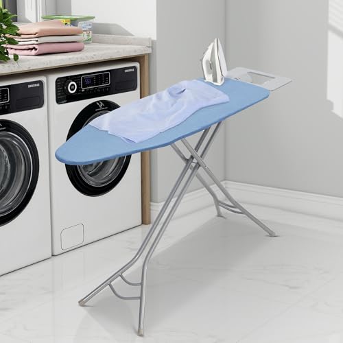 Gray Checkered 45" x 14" Adjustable Height Ironing Board with Padded Removable Cover U1894