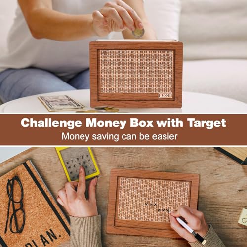 Wooden Savings Box with Money Target and Numbers O2437