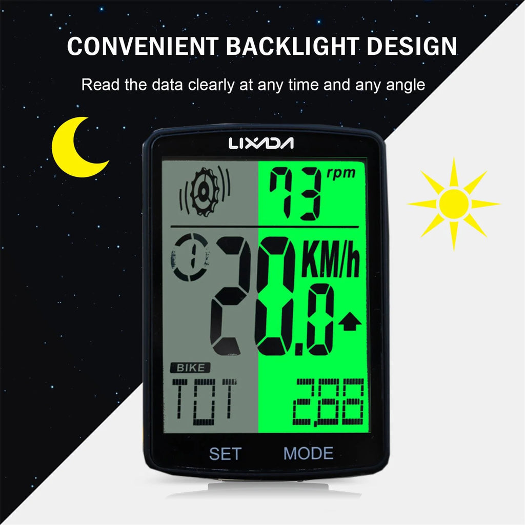 3 in 1 Wireless Bike Computer with Heart Rate Sensor Speedometer Odometer X397644