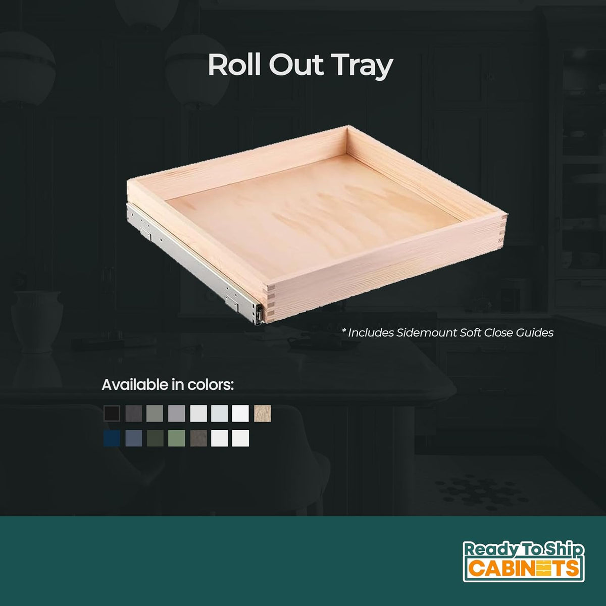 30W x 4H inch White Roll Out Tray with Soft Close P327