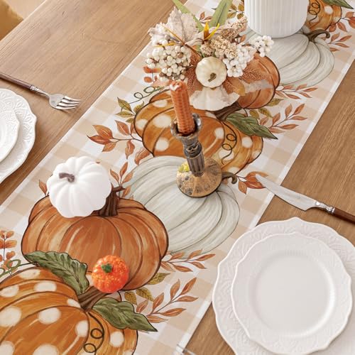 Fall Placemats Set of 4, 12 X 18 Inch Grey Blue Checkered Z152