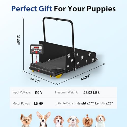 Dog Treadmill 265lbs Weight Capacity with Wheels and Remote Control S18120