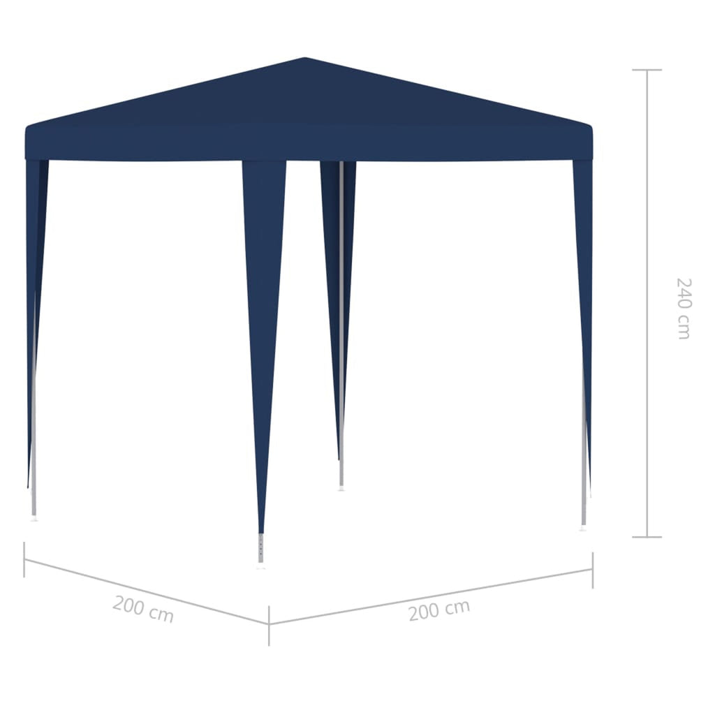 Blue PE Roof Party Tent Gazebo Canopy 6.6ft x 6.6ft x 7.9ft N26263