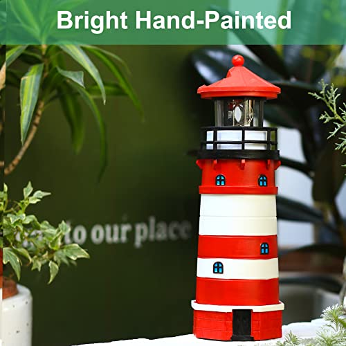Solar Powered Lighthouse Decor with Rotating Beacon K91278