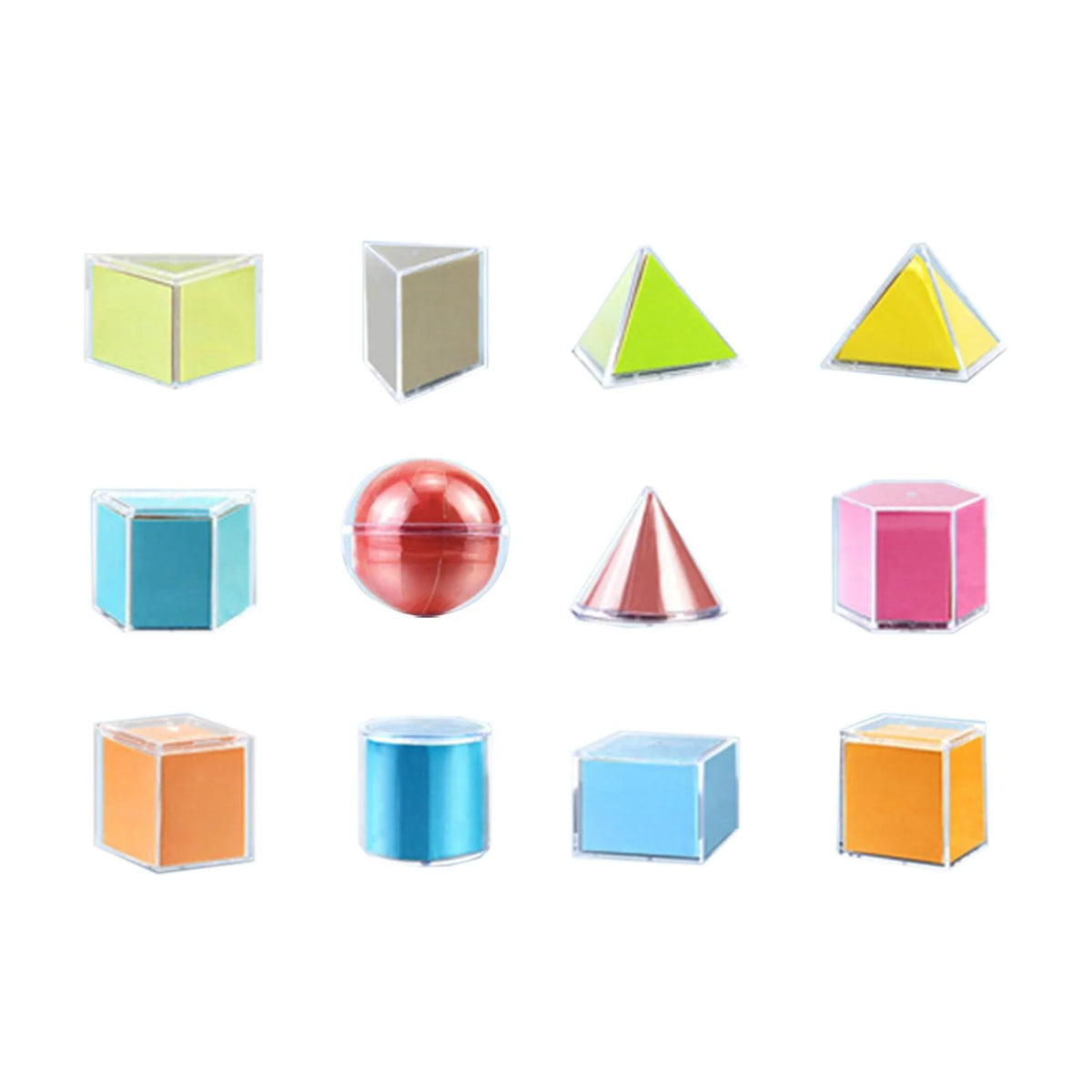 12 Pieces 3D Geometric Shapes Blocks Pattern Blocks Educational Toy C4103