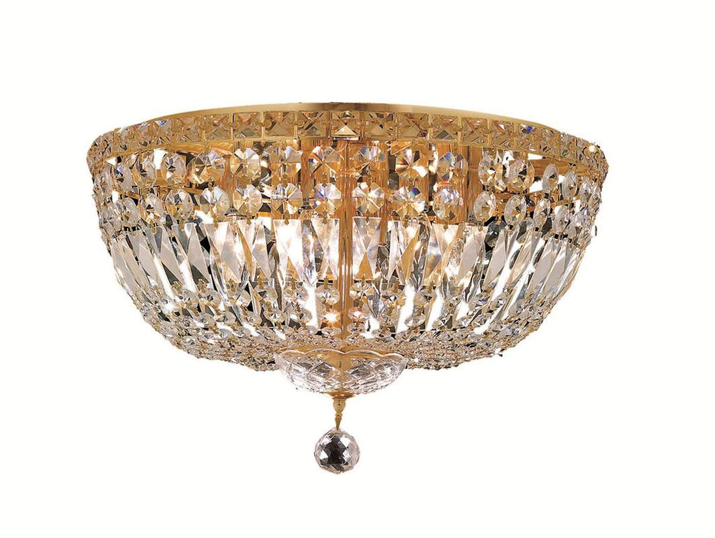 8 Light Gold Flush Mount Crystal P6607
