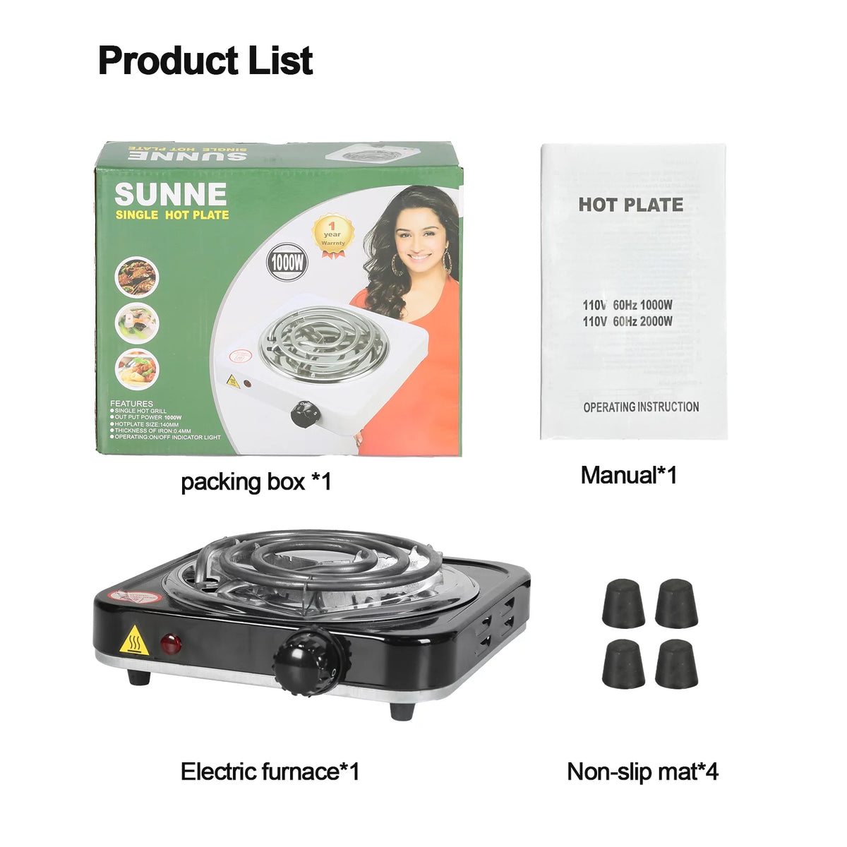 1000W Single Burner Electric Hot Plate W224866