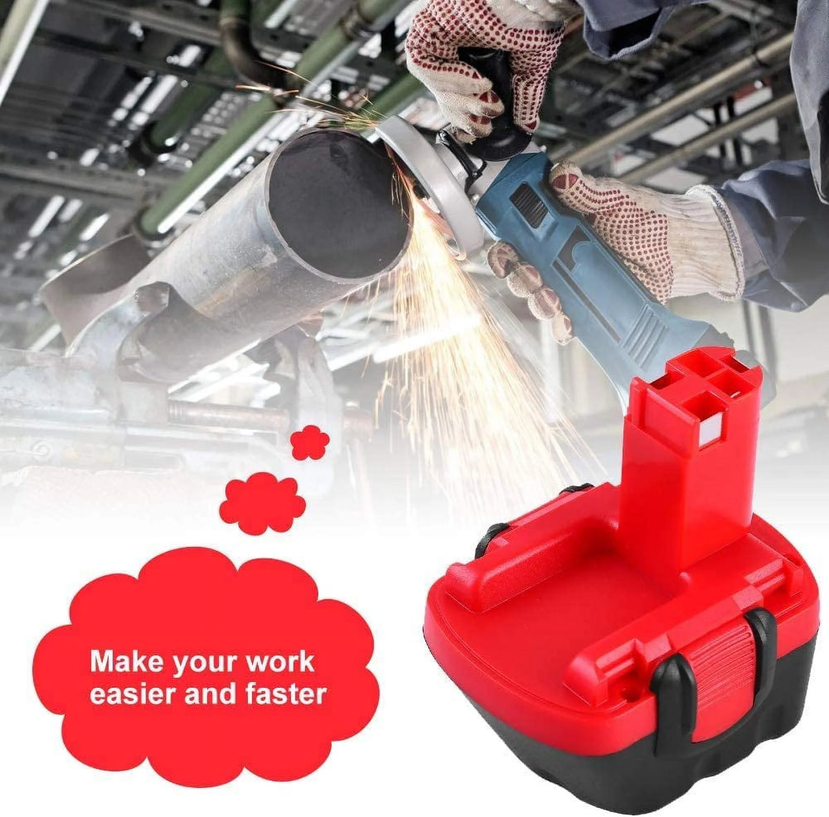 2 Pack 12V 3.0Ah Ni-MH Cordless Power Tool Battery H678