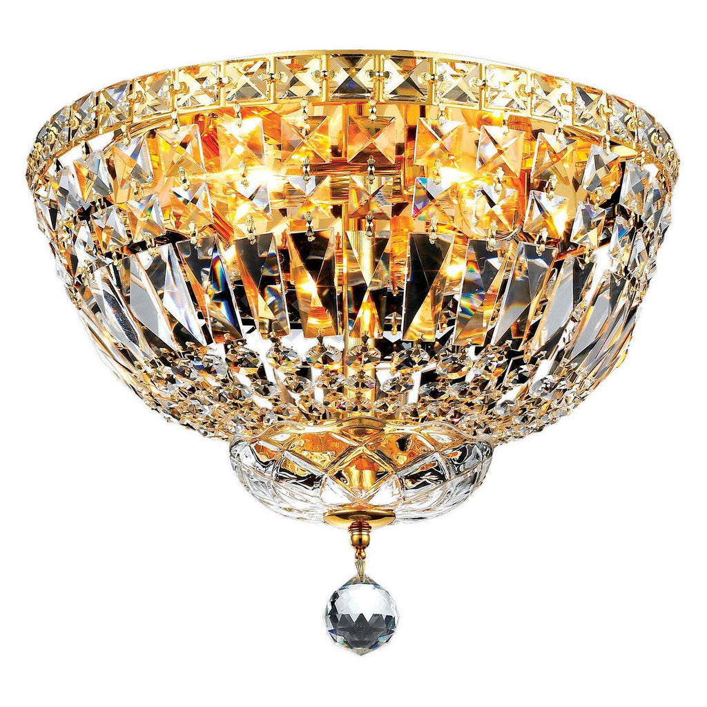 8 Light Gold Flush Mount Crystal P6607
