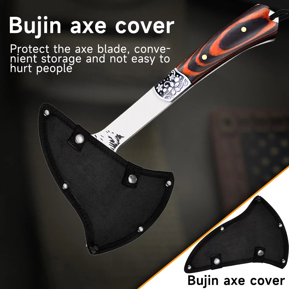 Camping Hatchet with Sheath Stainless Steel Wood Handle D305