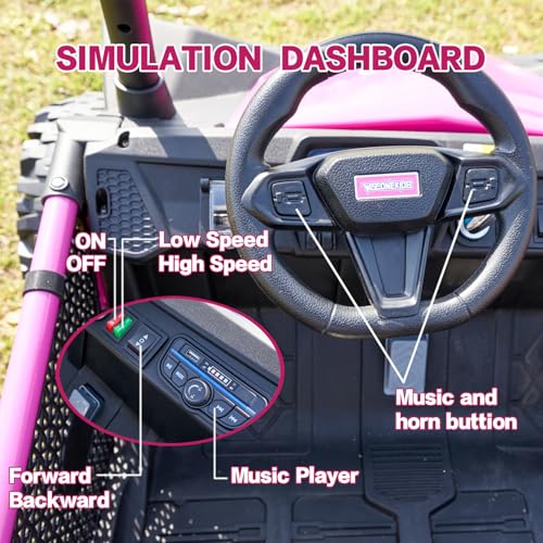24V 2 Seat Electric Ride on Toy Car with 4 75W Motors J312