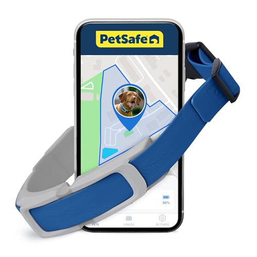 GPS Dog Collar with App, Waterproof Rechargeable (Blue, Grey) D19535